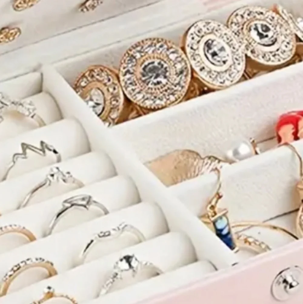 Traveling  Jewelry Box Light Pink  Faux Leather Snap Closure
